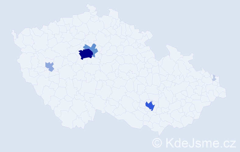 Příjmení: 'Levi', počet výskytů 23 v celé ČR
