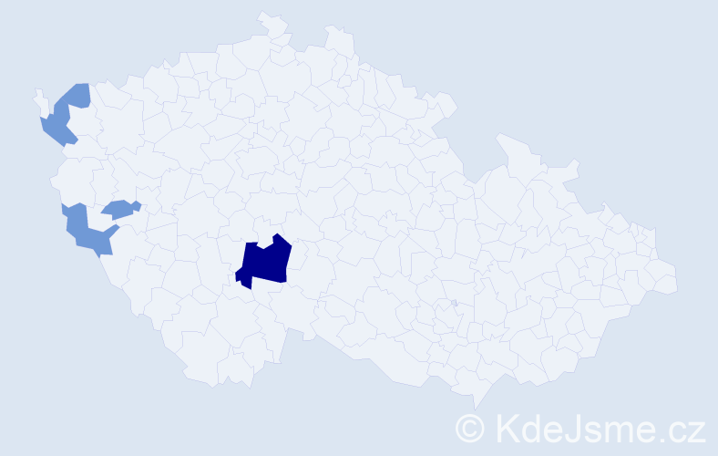 Příjmení: 'Selnar', počet výskytů 14 v celé ČR