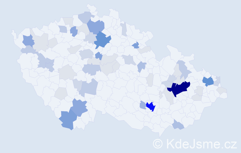 Příjmení: 'Vavrek', počet výskytů 197 v celé ČR