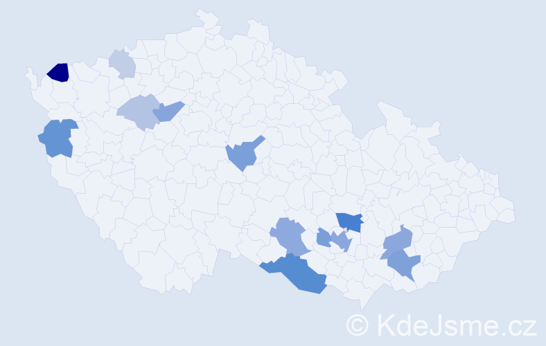 Příjmení: 'Frecer', počet výskytů 35 v celé ČR