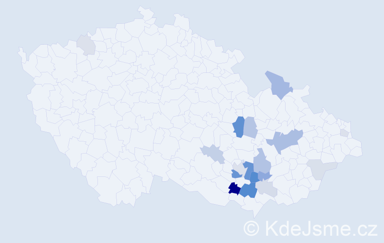 Příjmení: 'Mezuláník', počet výskytů 42 v celé ČR