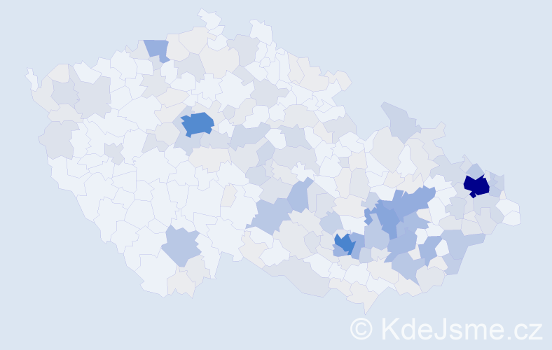 Příjmení: 'Plevová', počet výskytů 739 v celé ČR