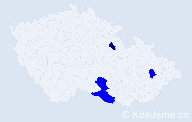 Příjmení: 'Soboňa', počet výskytů 5 v celé ČR