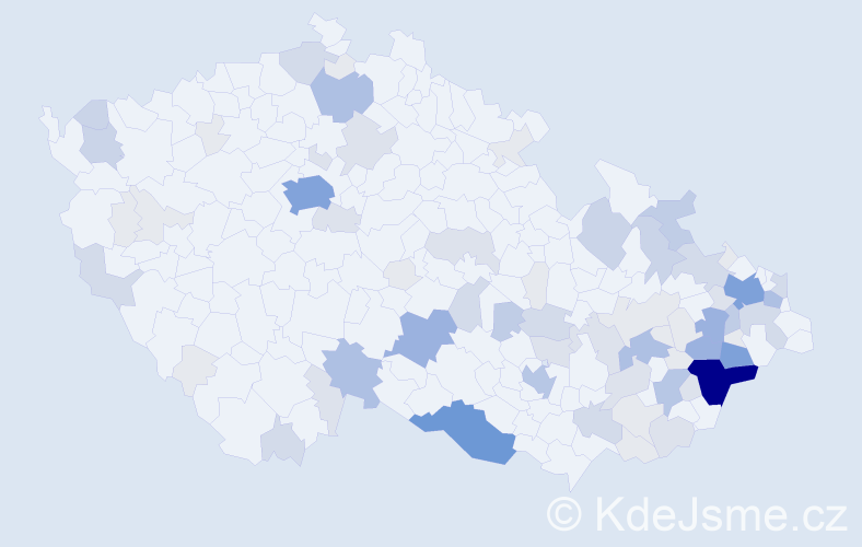 Příjmení: 'Plánka', počet výskytů 274 v celé ČR