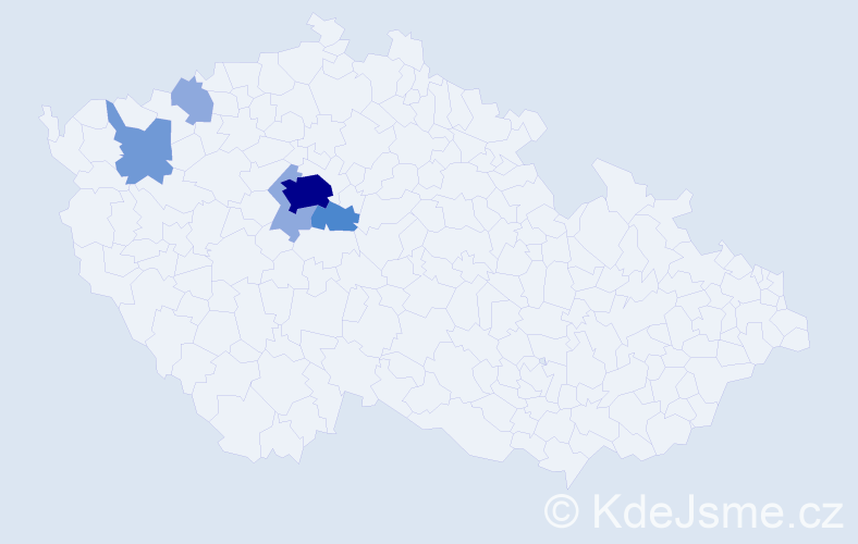 Příjmení: 'Anelt', počet výskytů 13 v celé ČR