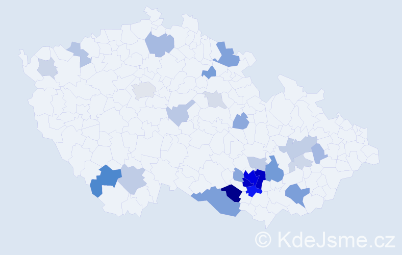 Příjmení: 'Sapáková', počet výskytů 91 v celé ČR
