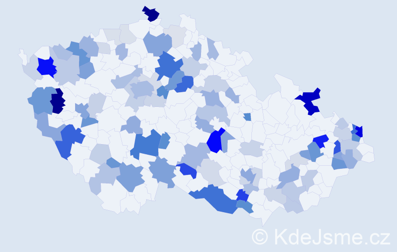 Příjmení: 'Szabóová', počet výskytů 272 v celé ČR