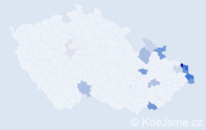 Příjmení: 'Krzystek', počet výskytů 77 v celé ČR