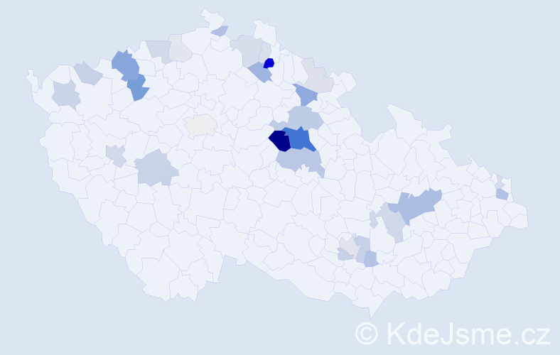 Příjmení: 'Kvoch', počet výskytů 89 v celé ČR