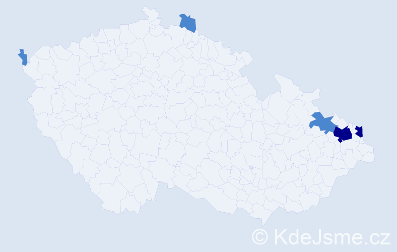 Příjmení: 'Ambruzsová', počet výskytů 9 v celé ČR