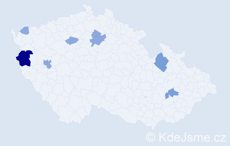 Příjmení: 'Čečová', počet výskytů 15 v celé ČR