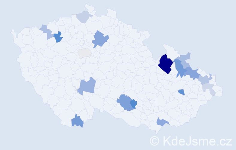 Příjmení: 'Cesnek', počet výskytů 42 v celé ČR