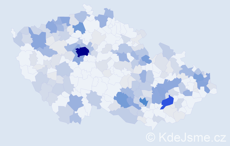 Příjmení: 'Valach', počet výskytů 673 v celé ČR