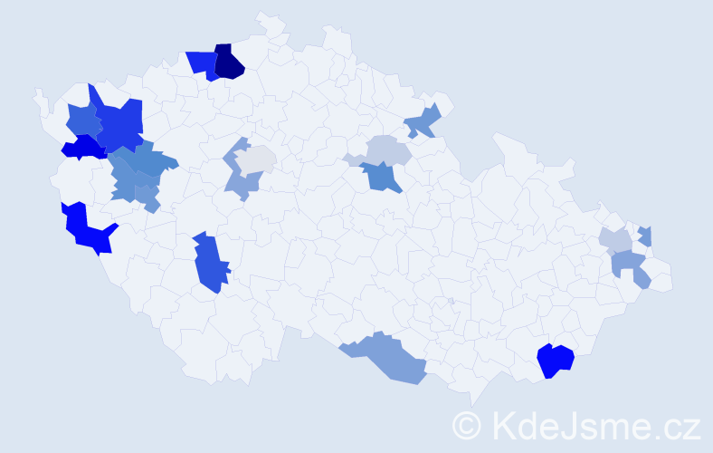 Příjmení: 'Džuganová', počet výskytů 62 v celé ČR