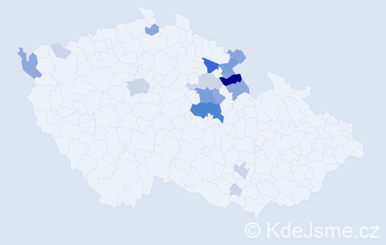 Příjmení: 'Prázová', počet výskytů 59 v celé ČR