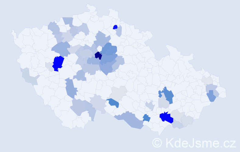 Příjmení: 'Somr', počet výskytů 156 v celé ČR