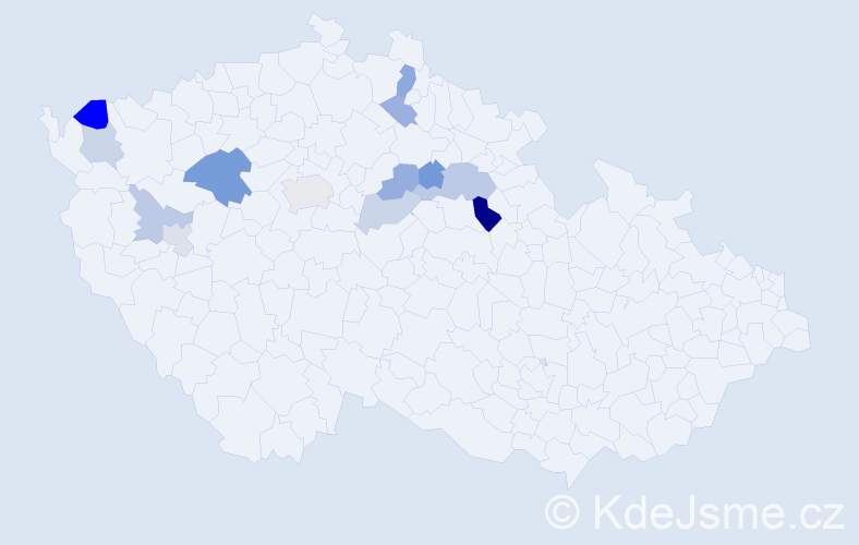 Příjmení: 'Pluhovská', počet výskytů 21 v celé ČR
