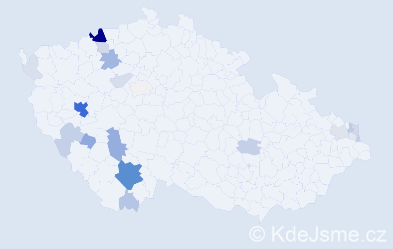 Příjmení: 'Bugoš', počet výskytů 95 v celé ČR