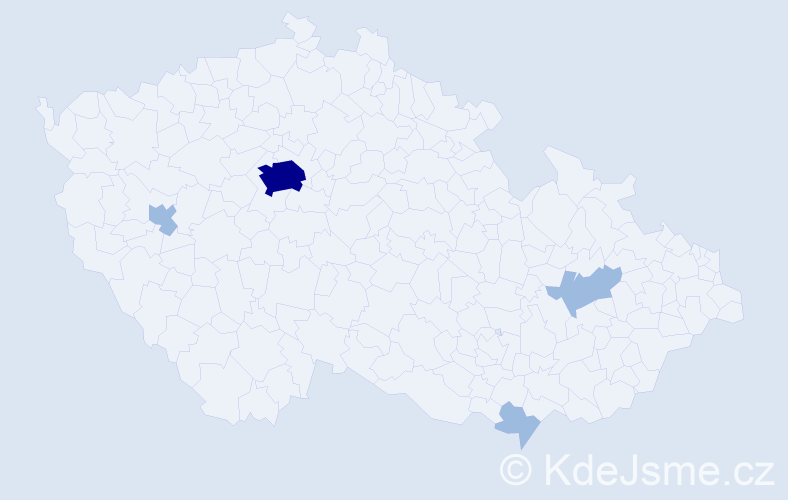 Příjmení: 'Môciková', počet výskytů 7 v celé ČR
