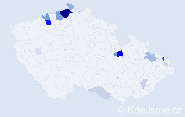 Příjmení: 'Miškolci', počet výskytů 39 v celé ČR
