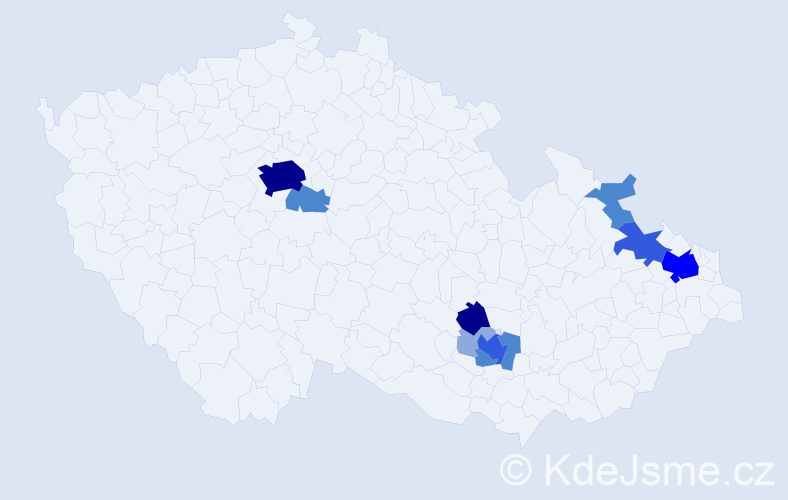 Příjmení: 'Parysová', počet výskytů 28 v celé ČR