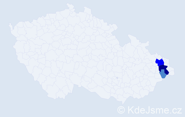 Příjmení: 'Kadlubek', počet výskytů 6 v celé ČR