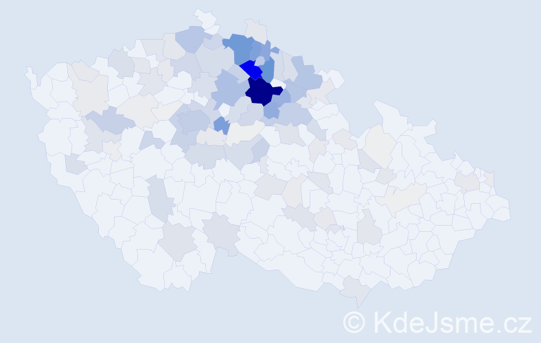 Příjmení: 'Drbohlav', počet výskytů 540 v celé ČR