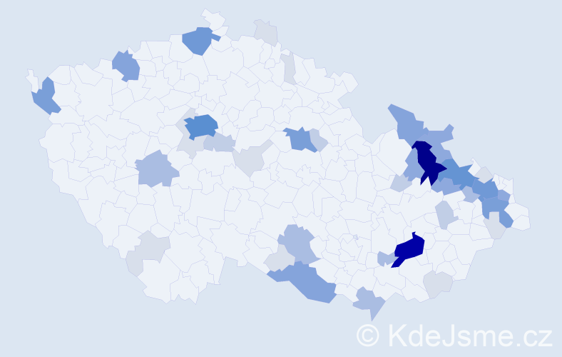 Příjmení: 'Brňák', počet výskytů 153 v celé ČR