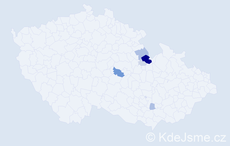 Příjmení: 'Sysr', počet výskytů 25 v celé ČR