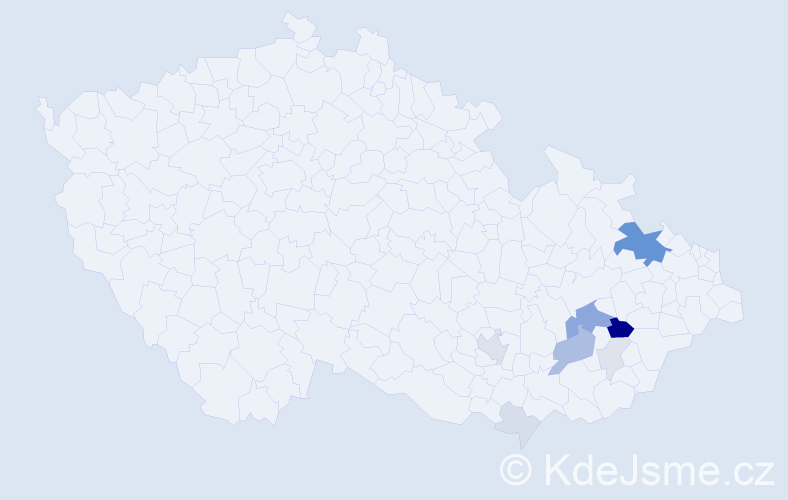 Příjmení: 'Biová', počet výskytů 28 v celé ČR