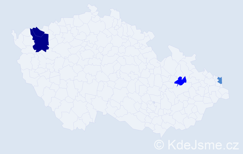 Příjmení: 'Vočeluková', počet výskytů 9 v celé ČR