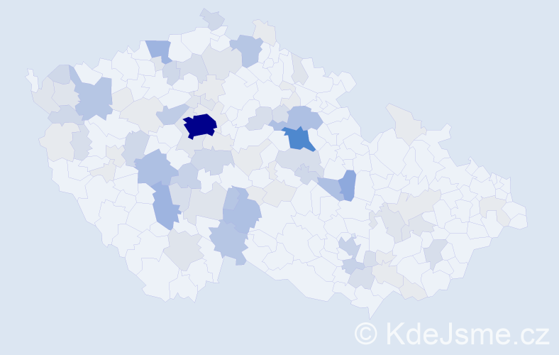 Příjmení: 'Chvála', počet výskytů 301 v celé ČR