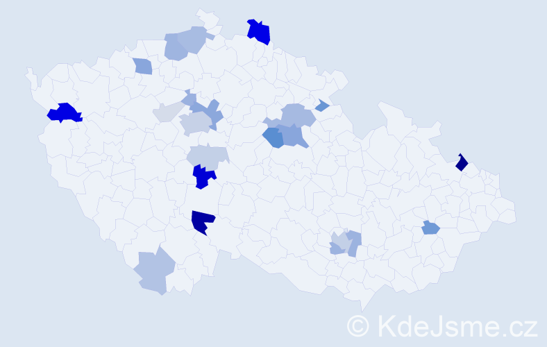 Příjmení: 'Laburdová', počet výskytů 61 v celé ČR