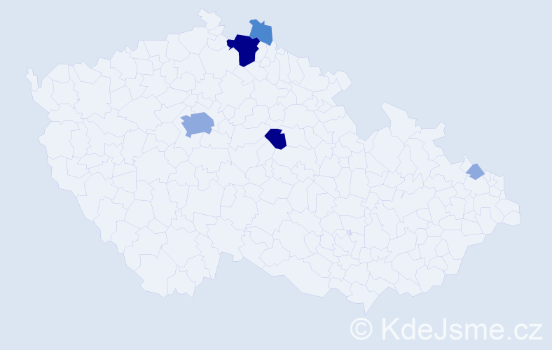 Příjmení: 'Gamper', počet výskytů 17 v celé ČR