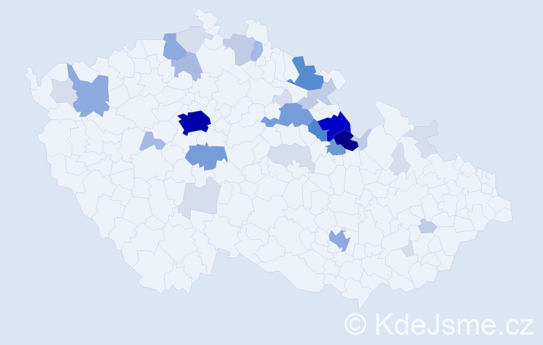 Příjmení: 'Cabalka', počet výskytů 134 v celé ČR