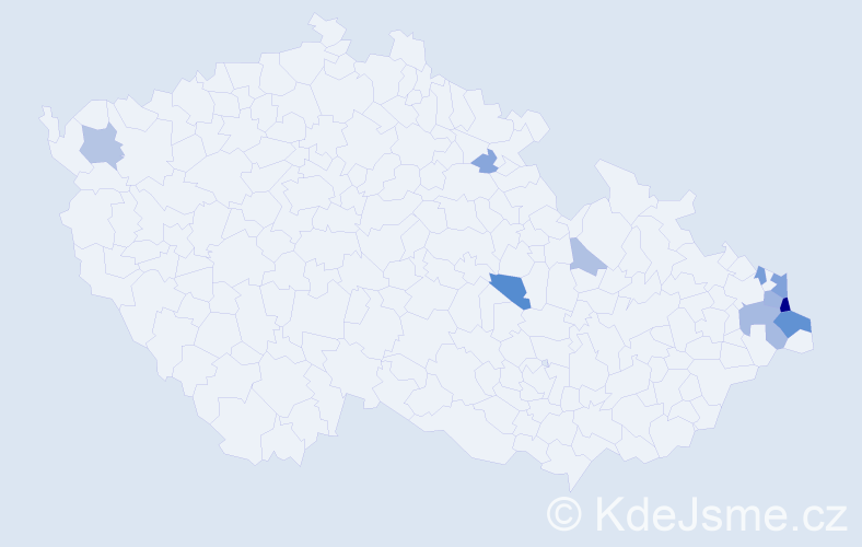 Příjmení: 'Gibiecová', počet výskytů 29 v celé ČR