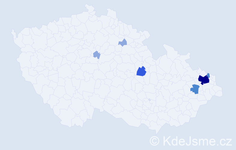 Příjmení: 'Gospodarczyková', počet výskytů 14 v celé ČR