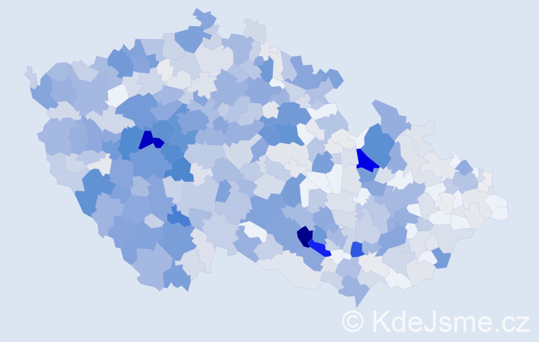 Příjmení: 'Hošek', počet výskytů 2811 v celé ČR