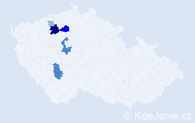 Příjmení: 'Rouša', počet výskytů 12 v celé ČR