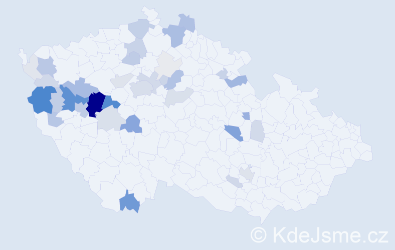 Příjmení: 'Kotva', počet výskytů 158 v celé ČR