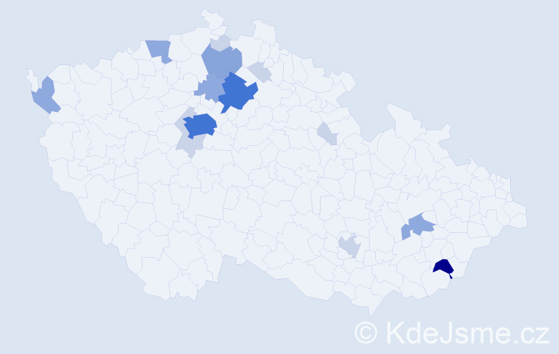 Příjmení: 'Goldbach', počet výskytů 43 v celé ČR