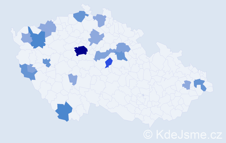 Příjmení: 'Mitro', počet výskytů 49 v celé ČR