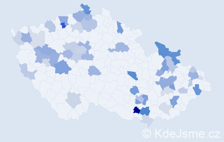 Příjmení: 'Benčíková', počet výskytů 132 v celé ČR