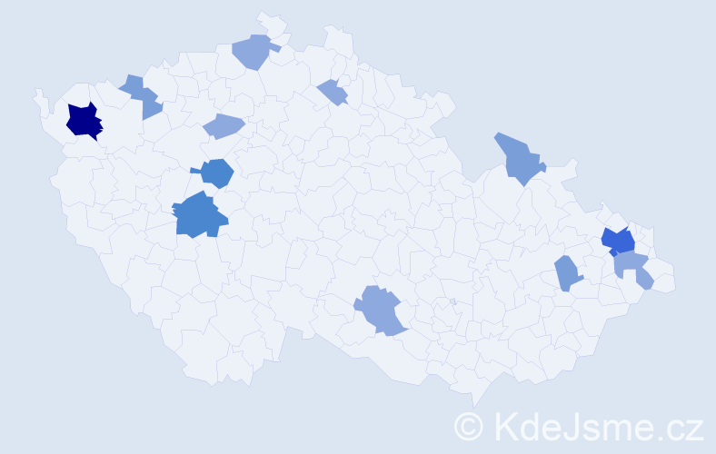 Příjmení: 'Bedeč', počet výskytů 28 v celé ČR