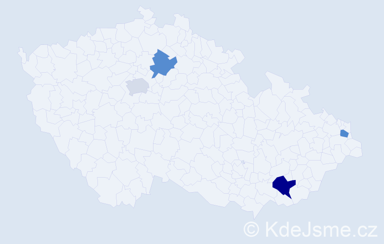 Příjmení: 'Kaniza', počet výskytů 5 v celé ČR