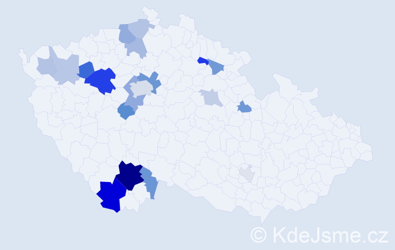 Příjmení: 'Lísal', počet výskytů 43 v celé ČR