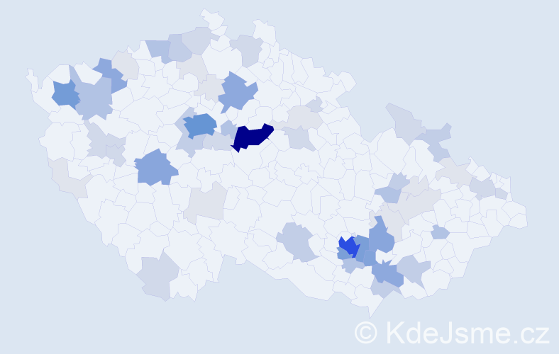 Příjmení: 'Čáslava', počet výskytů 200 v celé ČR