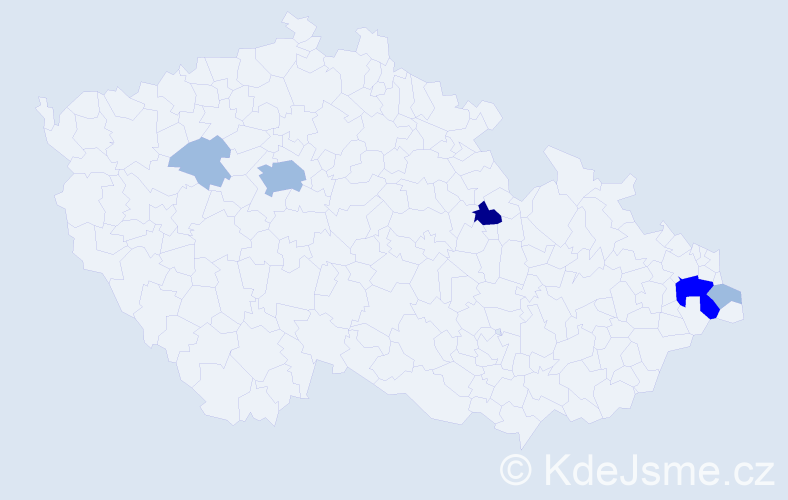 Příjmení: 'Nalevanko', počet výskytů 10 v celé ČR