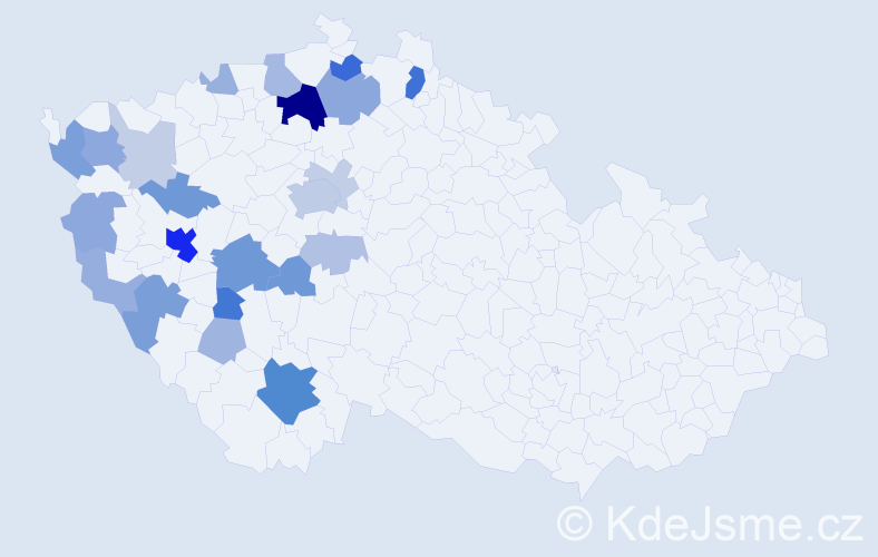 Příjmení: 'Kýčková', počet výskytů 65 v celé ČR