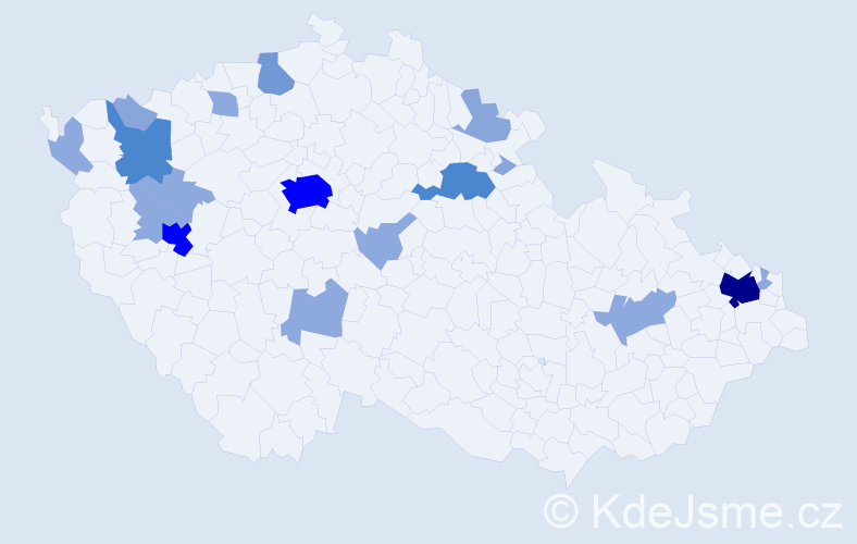Příjmení: 'Poradová', počet výskytů 48 v celé ČR